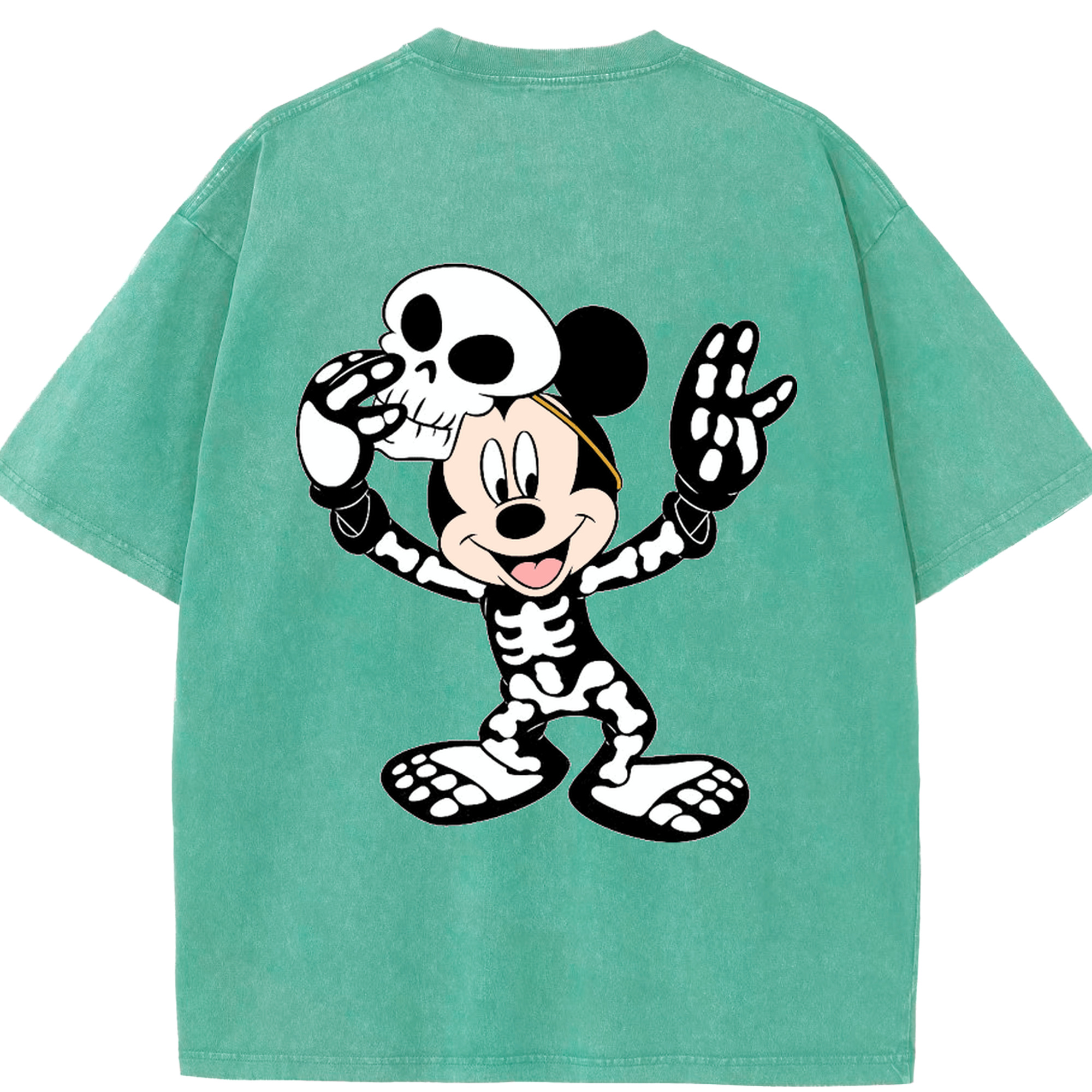 （画像用） ミッキーマウス Mickey Mouse 綿100% ヴィンテージ風 半袖Tシャツ（背面プリント）